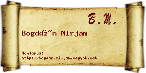Bogdán Mirjam névjegykártya